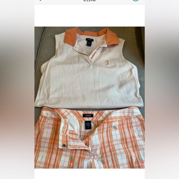 Vintage Izod top and Bermuda shorts w/ pockets. - Picture 3 of 10